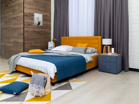 Мягкая кровать Next Life 2 - Cтильная модель в стиле минимализм с горизонтальными строчками