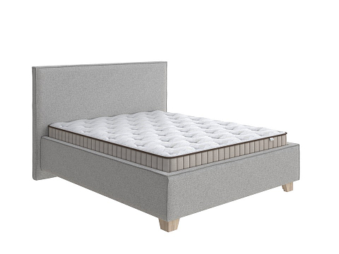 Мягкая кровать Hygge Simple - Мягкая кровать с ножками из массива березы и объемным изголовьем