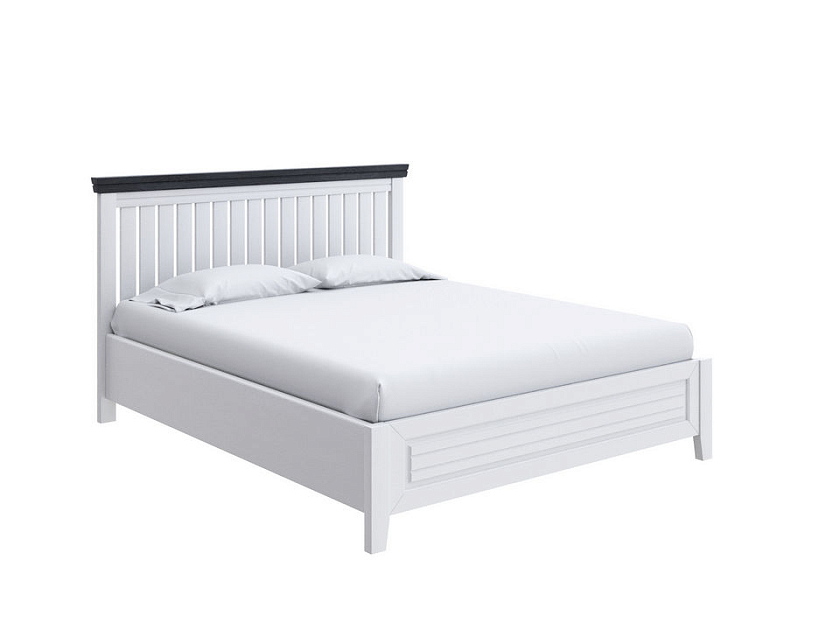 Кровать Olivia с подъемным механизмом 90x190 Массив (сосна) Белая эмаль/Венге - Кровать с подъёмным механизмом из массива с контрастной декоративной планкой.